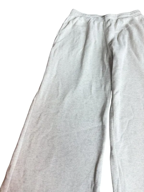 Brandy Melville Cream Wide Leg Sweatpants Waffle Knit Stretch Size Small Women's - Image 3