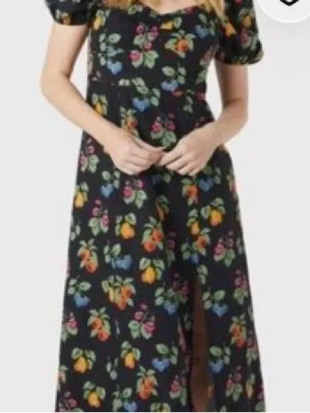 Princess Highway Black French Fruit Midi Dress Size Small NWT - Image 4