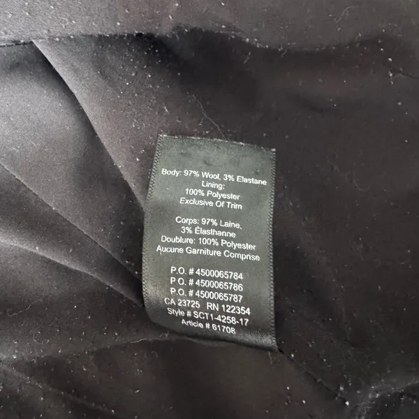 Aritzia Babaton Wool Blazer Black Single Button Tailored Longline Size 4 - Image 3