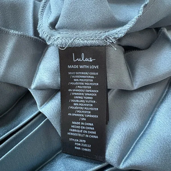 Lulus Gorgeous Purpose Slate Satin Pleated Sleeveless Bow Maxi Dress Size Medium - Image 11