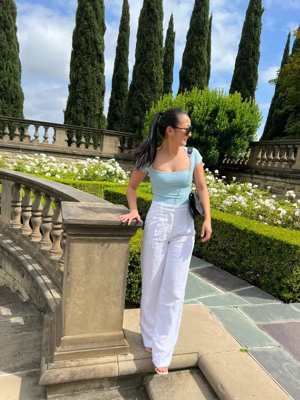 Aritzia White Linen Effortless Pants - Image 4