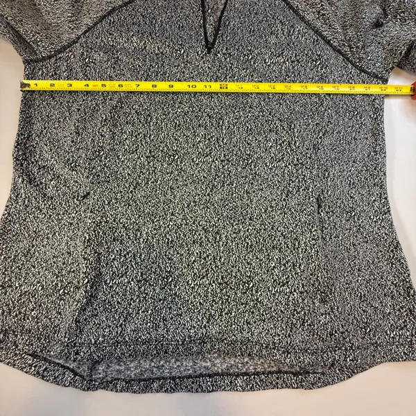 Avia Womens Quarter Zip Pullover Space Dye Marled Active Top Black White XL - Image 8