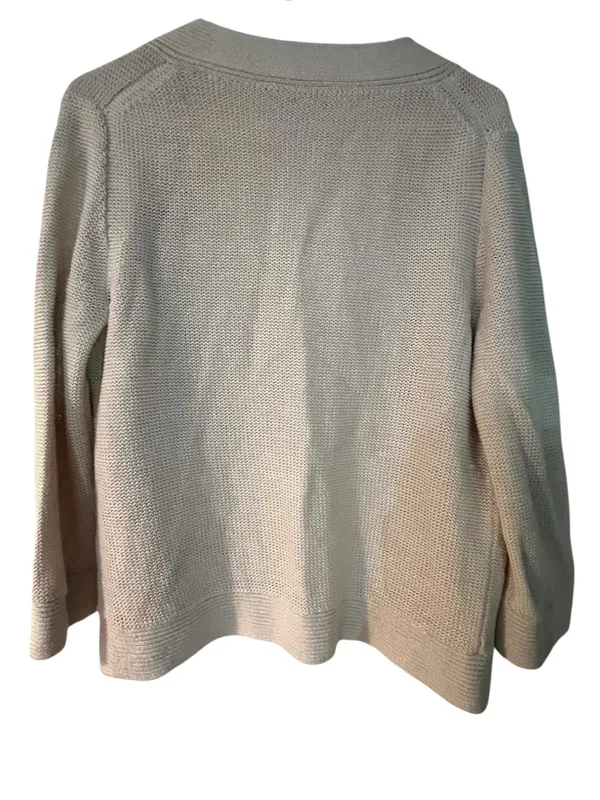 J. Crew Linen Cardigan Sweater Medium Open Front with Pockets - Image 2
