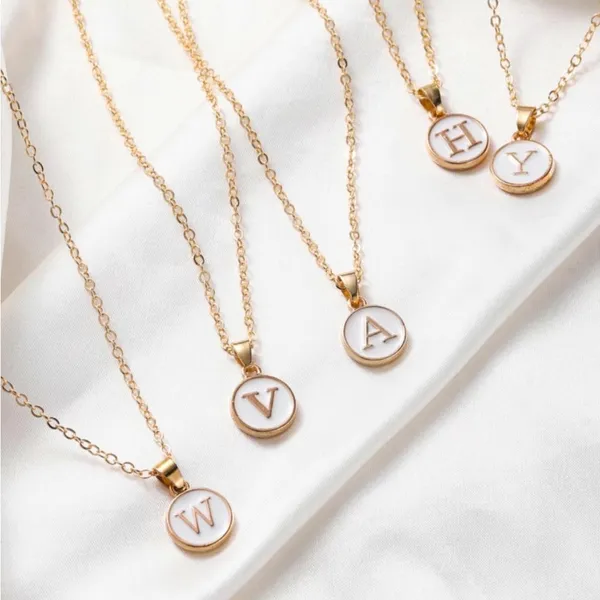 Letter F Necklace Gold Tone Minimalist - Image 5