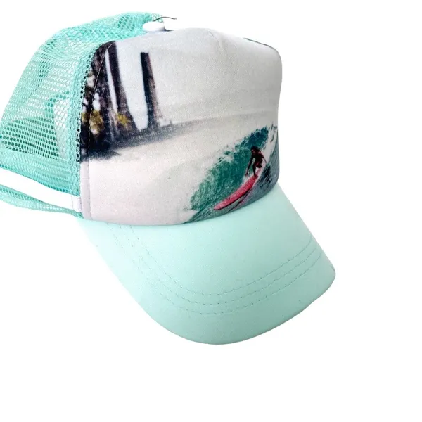 Roxy Aqua Blue Surf Girl Graphic Adjustable Baseball Cap Hat - Image 4