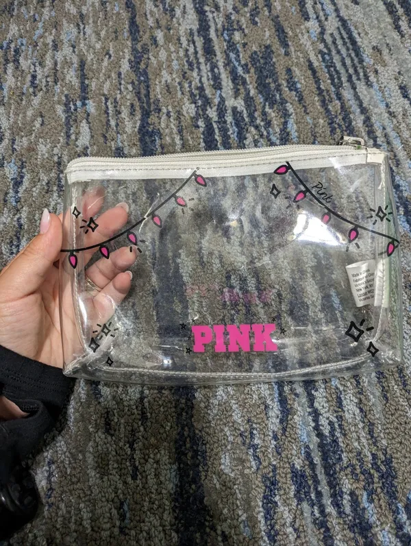 Victoria's Secret PINK Holiday Lights Clear Makeup Bag - Image 2