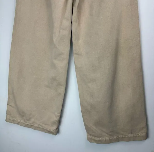 NWT ZARA Marine Culotte Crop Pants Jeans Sz 4 Sand Beige - Image 13