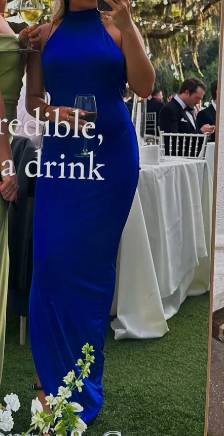 Lulus Regal Entrance Cobalt Blue Backless Maxi Dress - Image 5