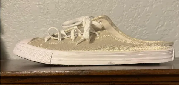 Converse Gold and White Women's Sneakers - Image 2