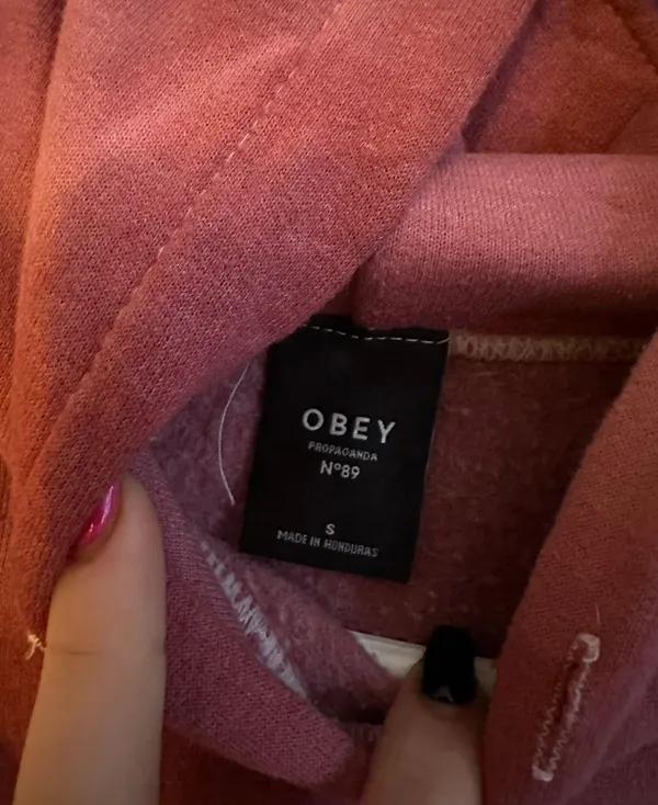 Obey pink tie dye hoodie - Image 3