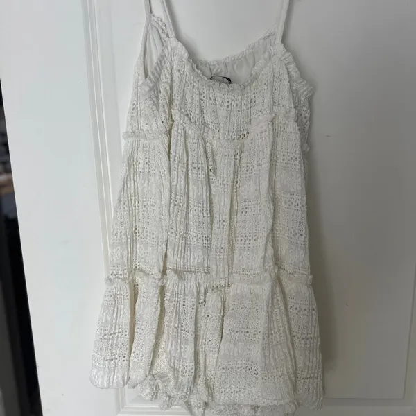 Zara White Mini Dress - Image 4