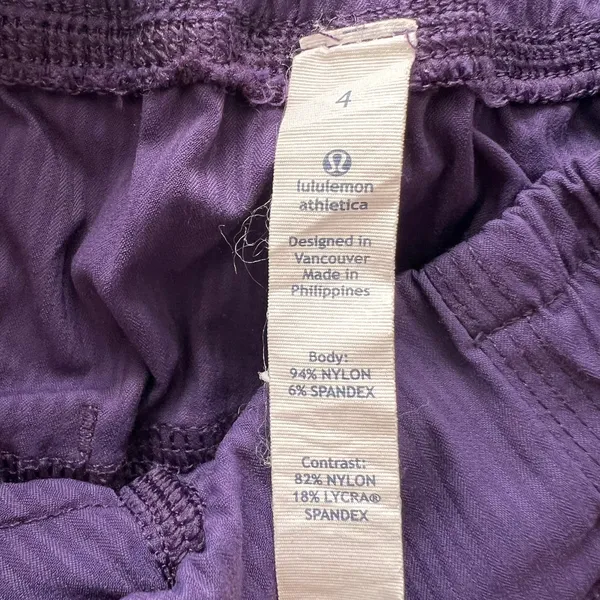 Lululemon Purple Paperbag Shorts, US4 - Image 7