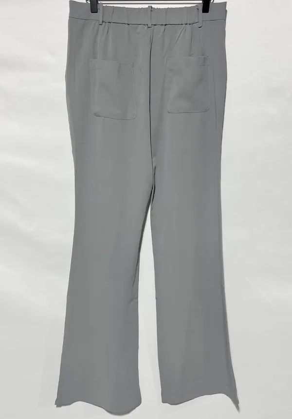 New Flare Leg Elastic Waist Trousers Victoria Pant Grey Size Medium - Image 9