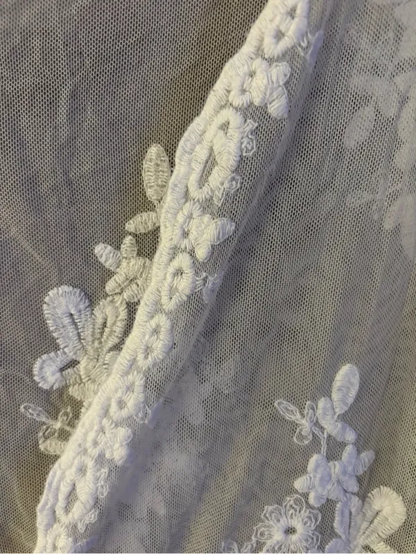 Love Tree Sheer Lace Embroidered Swim Coverup Cream Women’s Size L - Image 8