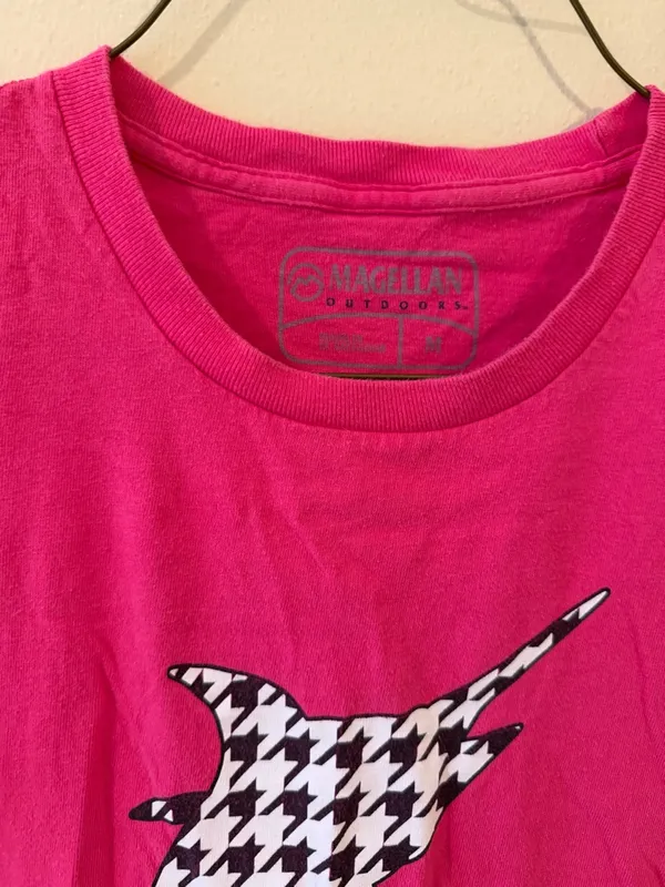 Magellan Outdoors Hot Pink Short Sleeve Tee with Houndstooth Marlin Graphic - Image 2