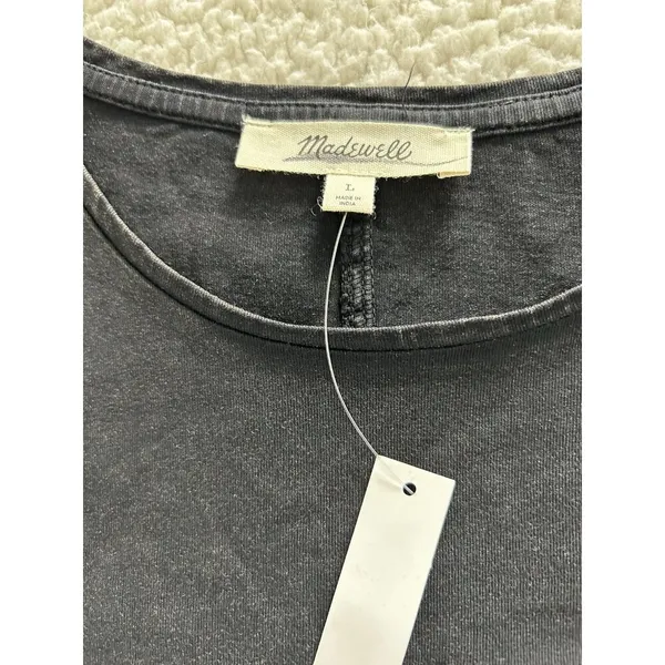 Madewell Slim Shrunken Tee Lightweight Cotton Black Size L NU848 - Image 2