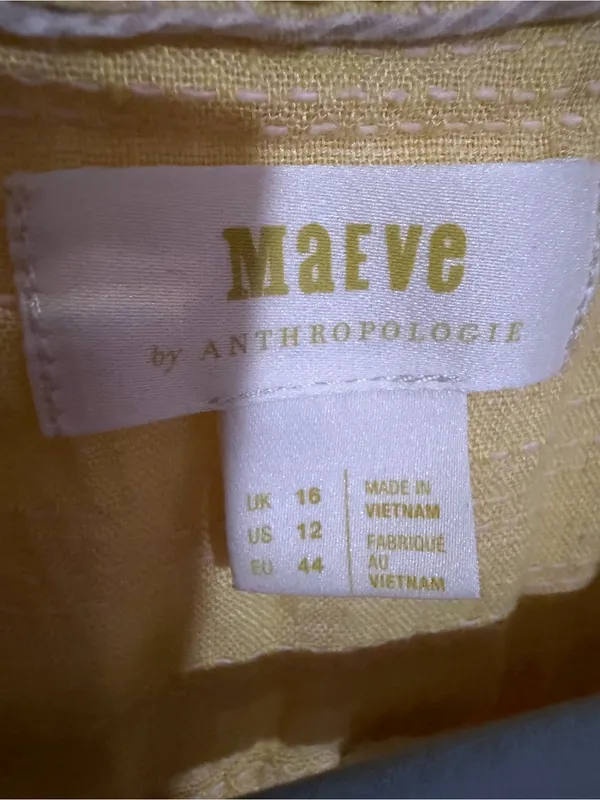 Maeve by Anthropologie Sunlit Yellow Sleeveless Button-Up Camisole - Image 2