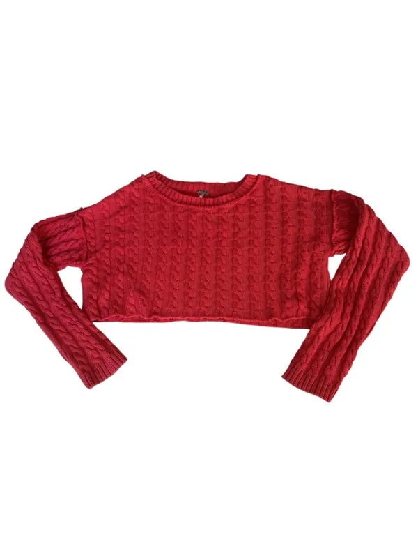 Free People Cable Knit Cropped Sweater - Image 4
