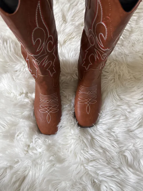 Cowboy Boots Brown Size 9.5 - Image 2