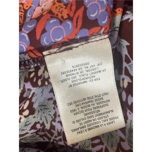 ‎Maeve Anthropologie Vallita Floral Blouse sz medium - Image 11