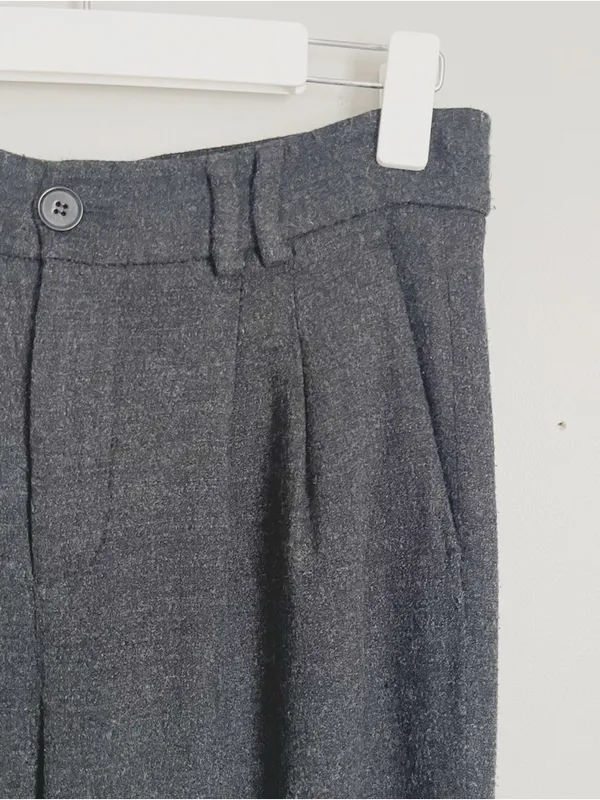 ZARA | Charcoal Gray Knit Trouser Dress Pants Sz M - Image 2