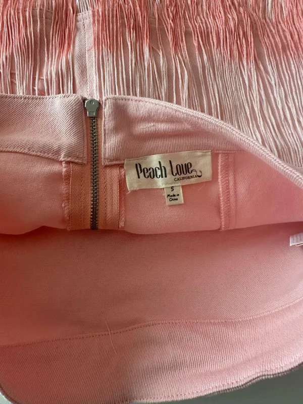 Peach Love California Fringe Pink Jean skirt - Image 4