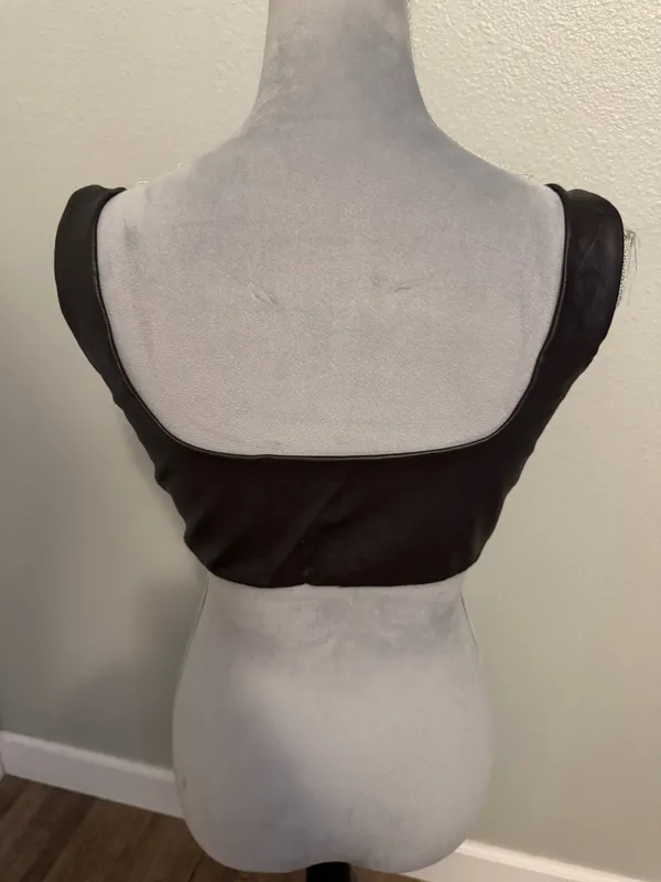 Skims Faux Leather Bralette in “Soot”, Sz XL - Image 3