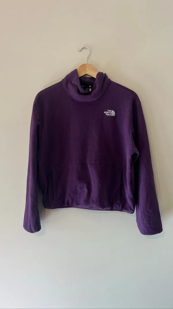 The North Face Purple Fleece Pullover Women’s Small Mock Neck Sweatshirt - Image 3