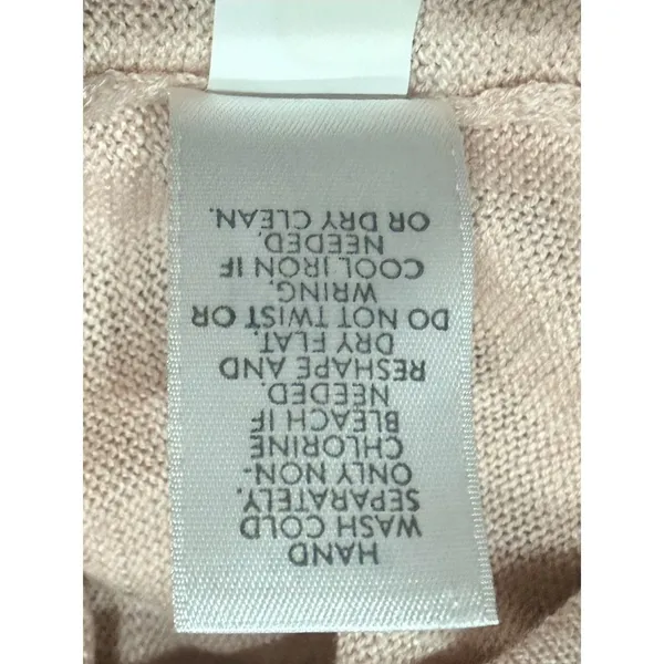 J. Jill Top Knit Soft Pink Linen Blend Top V Neck Casual Travel Coastal Women L - Image 7