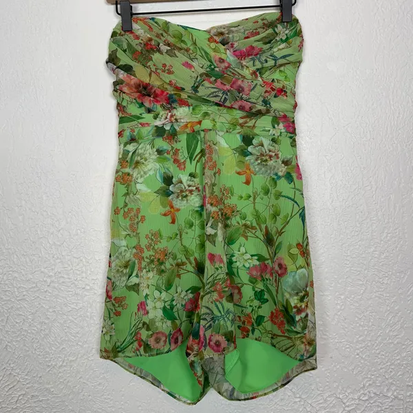 Jay Godfrey Lydia Floral Strapless Romper Size 6 - Image 2