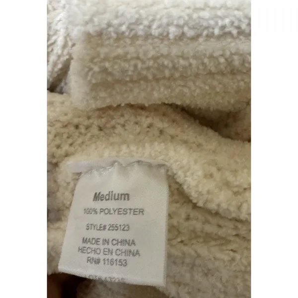 Poof Apparel Super soft Cozy Cable Knit Open Front Ivory cream Cardigan‎ - M - Image 4