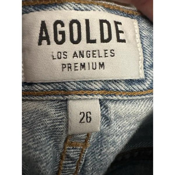 AGOLDE Jeans Women's Size 26 Button Fly High Rise 100%‎ Cotton Distressed #A5-8 - Image 2