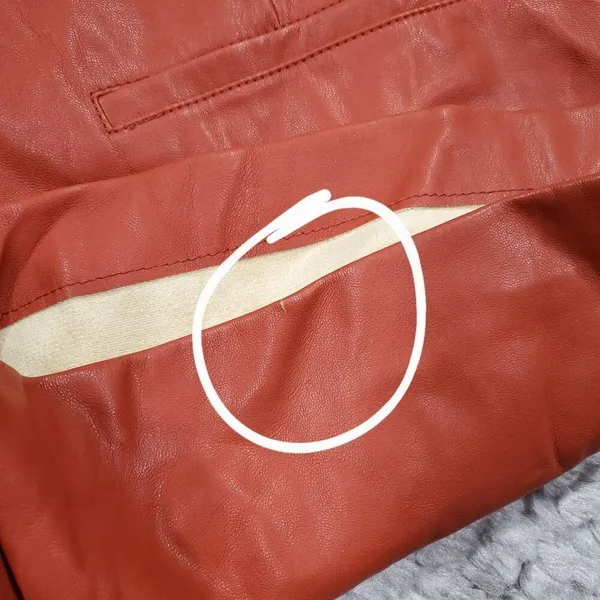 READ Zara Faux Leather Pleated High Rise Belted Shorts Orange XS trf Collection - Image 3