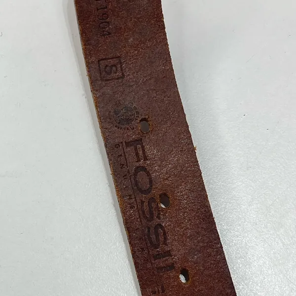 Vtg Fossil Belt Leather Concho Women Small Brown Silver Decorative Western Boho - Image 4
