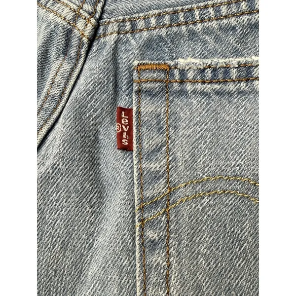 Levi's 501 Cut Off Denim‎ Shorts Womens W25 Distressed Raw Hem Beach Party Blue - Image 9