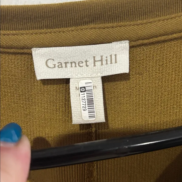 Garnet hill V-Neck Short Sleeve Shift Dress in Olive large - Image 2