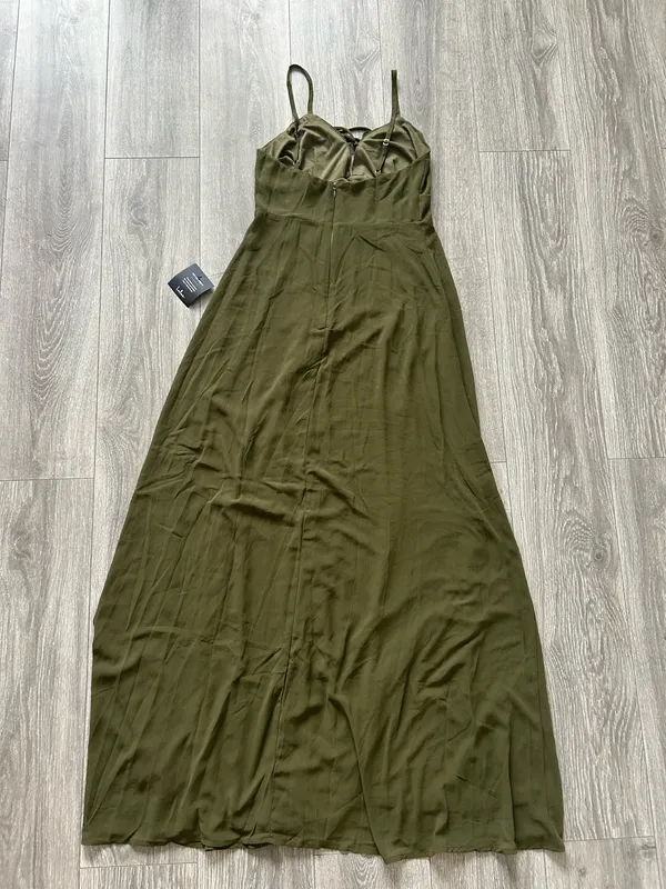 Lulus New Marveled Beauty Olive Green Sleeveless Tie-Front Maxi Dress Medium MSRP $89 - Image 9