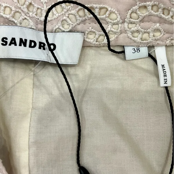Sandro Ruffled broderie anglaise cotton mini skirt - Image 8