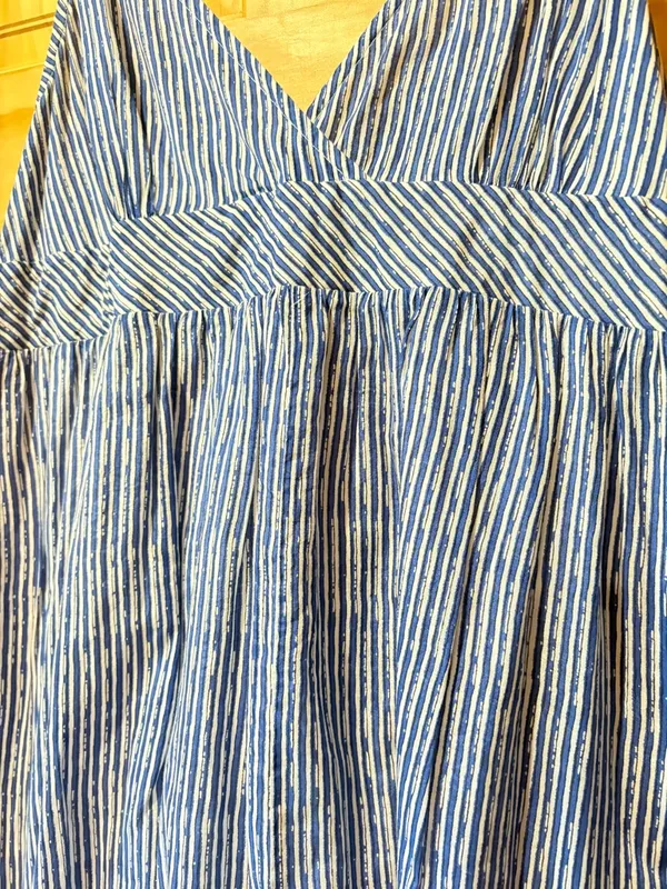 Gap Drop-Waist Maxi Dress Blue White Striped Spaghetti Strap Sundress women’s XL - Image 3