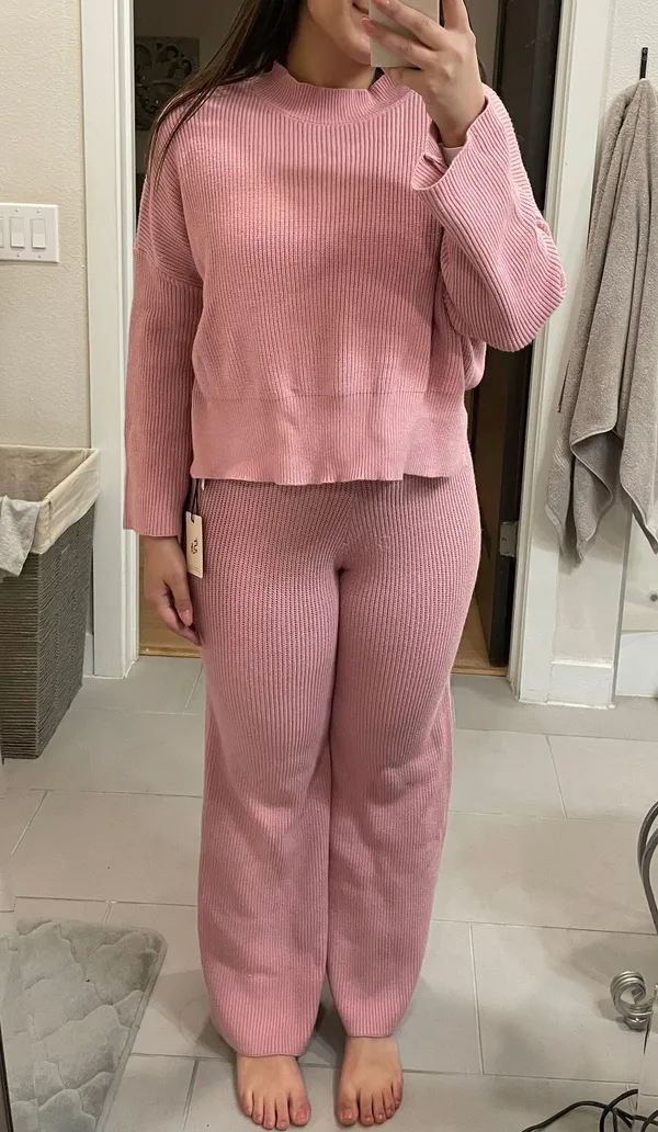 Knit Two Piece Set Pink Size M - Image 2