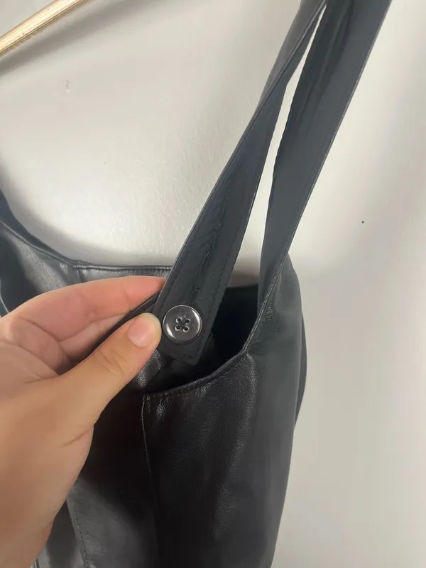 Abercrombie & Fitch Faux Leather black crop top size small - Image 5