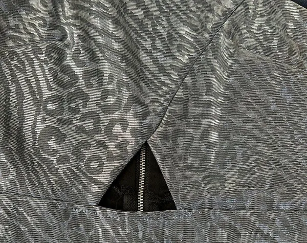 Topshop Metallic Silver Grey Leopard Animal Print Mini Dress Sz 4 - Image 3