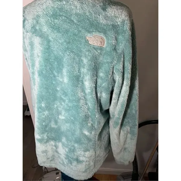 North face green fip up fleece jacket comfy and cozy - Image 4