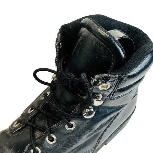 Justin Basics Black Leather Roper‎ Lace-Up Boots Women's 6B Work Western Vintage - Image 10