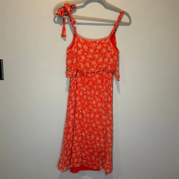Sézane Red Ditsy Floral Sleeveless Dress - size 34 (US XS) - Image 6