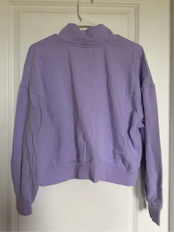 Old Navy Light Purple Quarter-Zip Pullover Sweatshirt - Image 2