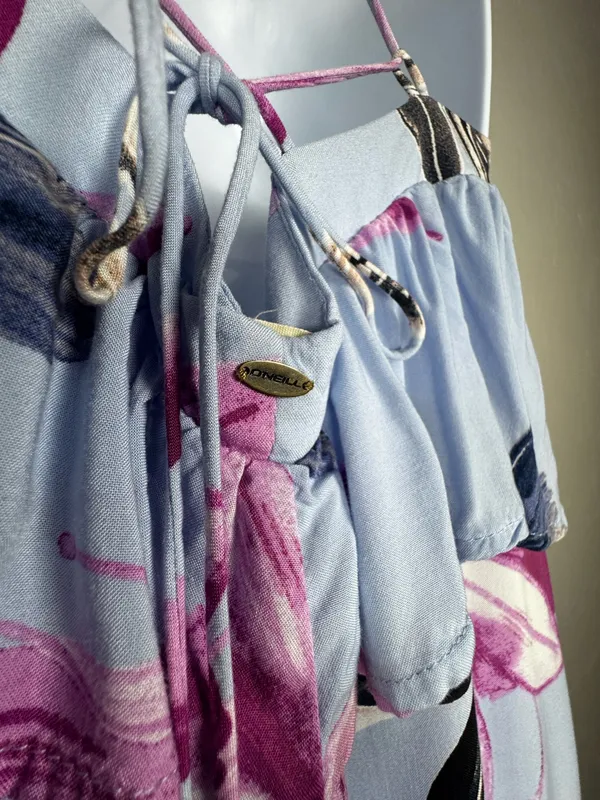 O'Neill Milly Periwinkle Blue Floral Print Maxi Dress Size Small - Image 9