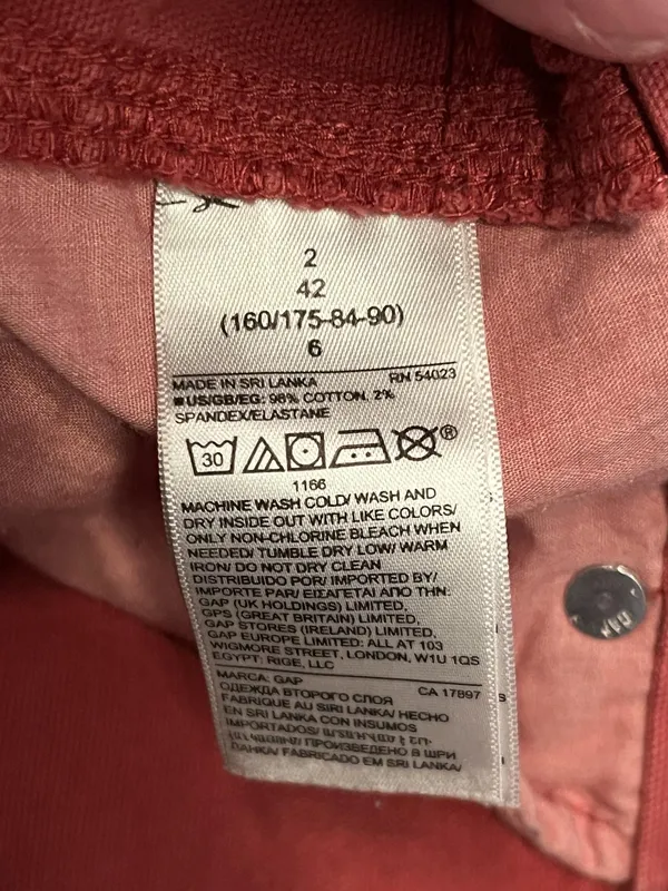 Gap Pants Womens 2 Orange Carpenter Denim Straight Leg Workwear Stretch - Image 12
