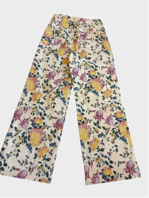 Entro Floral Print Wide Leg Pants Size S - Image 2