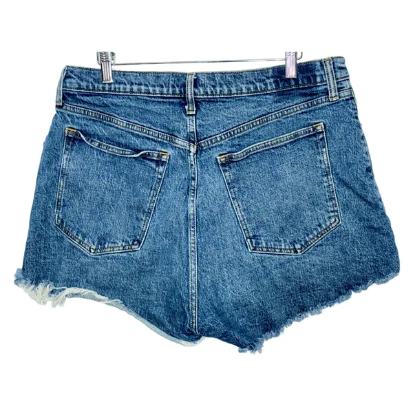 NEW Abercrombie & Fitch Curve Love Mom Short High Rise Blue Jean Shorts Sz 14 32 - Image 2